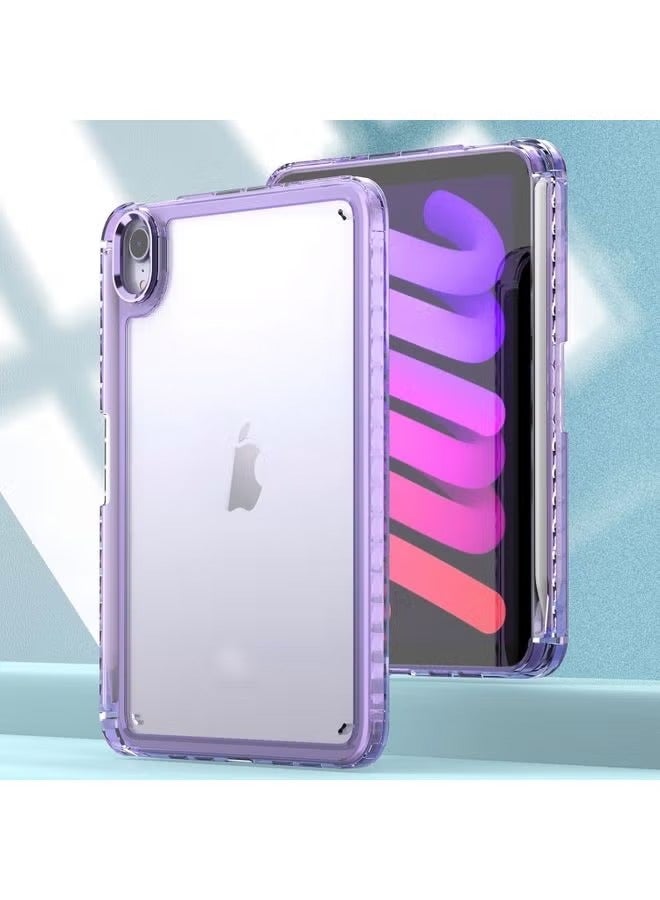 بروماس غطاء حماية لجهاز iPad mini 6 مصنوع من الأكريليك الشفاف المقاوم للصدمات باللون الأرجواني