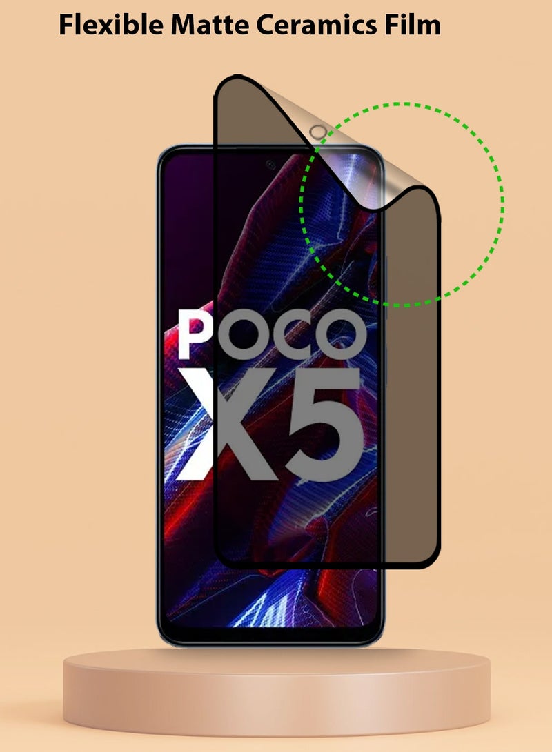 Techie واقي شاشة كامل مقاوم للانفجار مصنوع من السيراميك غير اللامع للخصوصية لهاتف Xiaomi Poco X5 - Image 4
