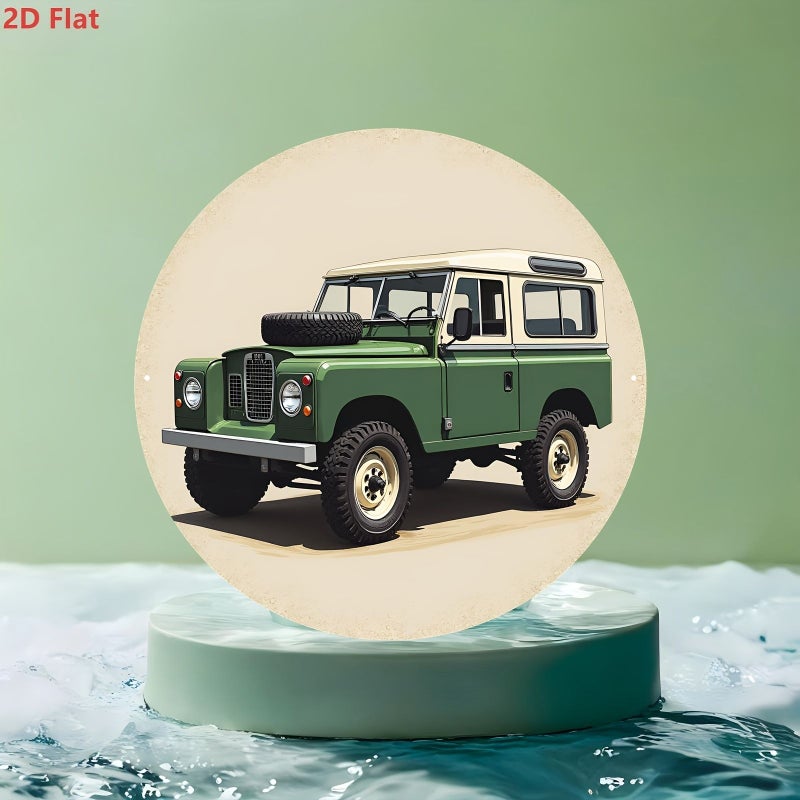 20x20cm Vintage Off Road Vehicle Metal Sign Round Aluminum License Plate For Garage Cave Office Retro Auto Decoration - Image 4