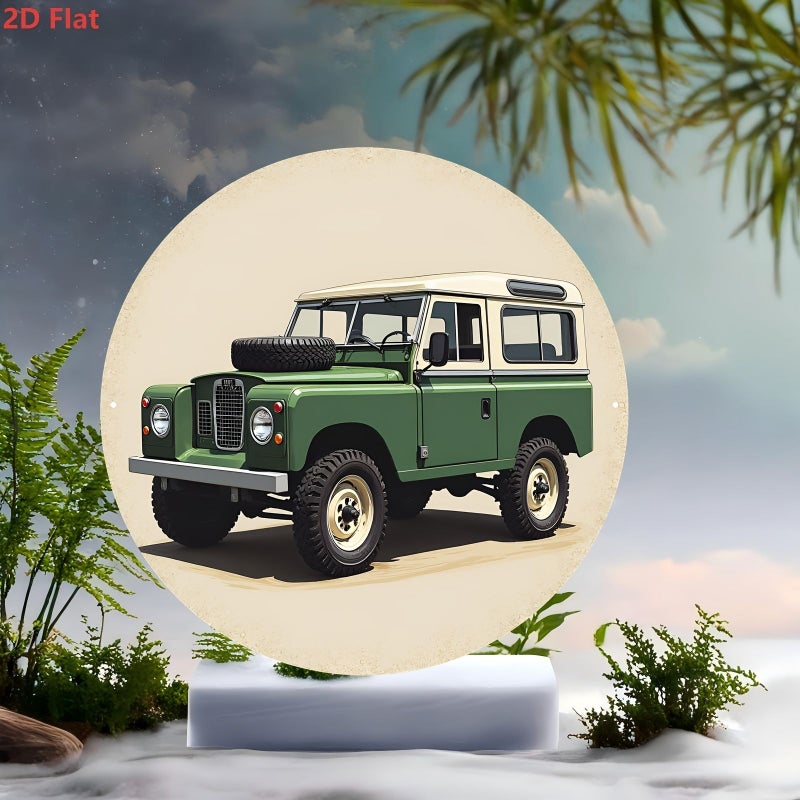 20x20cm Vintage Off Road Vehicle Metal Sign Round Aluminum License Plate For Garage Cave Office Retro Auto Decoration - Image 3