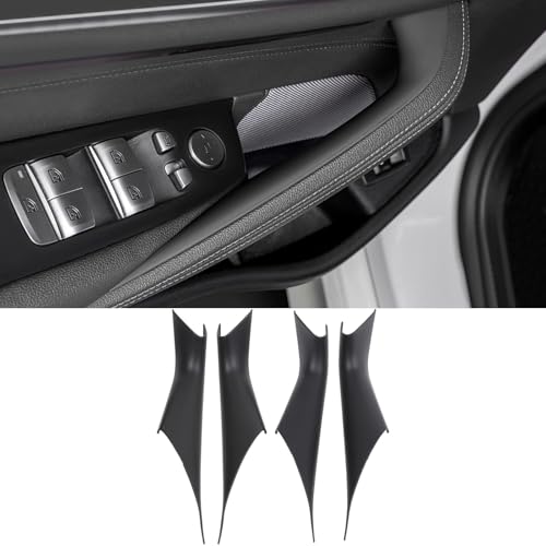 CHUANGHUI 4PCS Car Door Handle Cover Interior Door Pull Handles Protective Decorate Covers Fit for BMW 5 Series G30 G31 2017-2022 520i 520d 525d 530e 530i 540d 540i 550i (Black) - Image 1