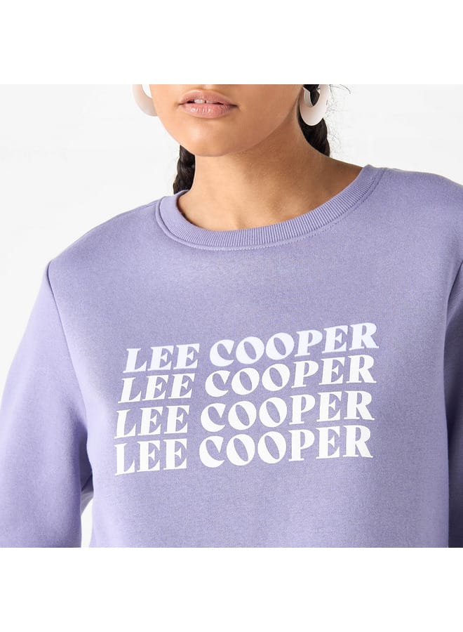 Lee Cooper Lee Cooper Logo Embossed Sweatshirt with Long Sleeves  - Image 4