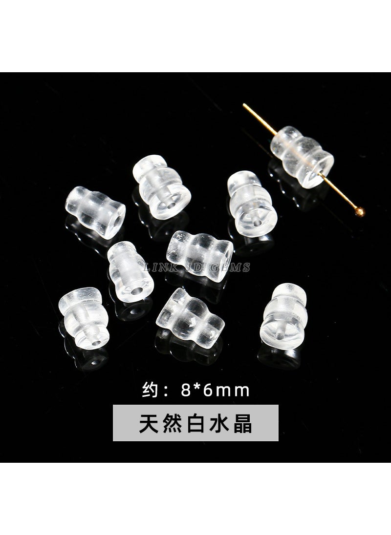 Generic - Natural Jade Carved Gourd Pendants DIY Jewelry Beads Natural white crystal gourd-shaped three-way head - Image 1