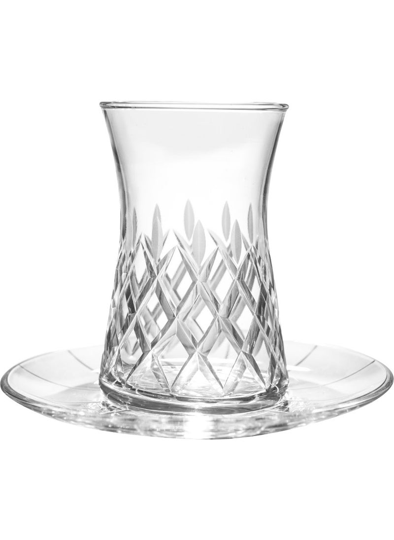 Royal Home - Roya Home Delux Plain 12 Piece Tea Glass Set for 6 People - Image 1