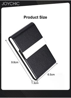 Joychic PU Waterproof Professional Business Card Holder Case Luxury Metal Name Card Storage with Magnetic Shut Wallet Credit Card ID Case for Men Women Black Office Work  - Image 5