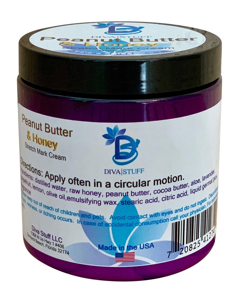 Diva Stuff Peanut Butter  Honey Stretch Mark Cream With Aloe And Cocoa Butter