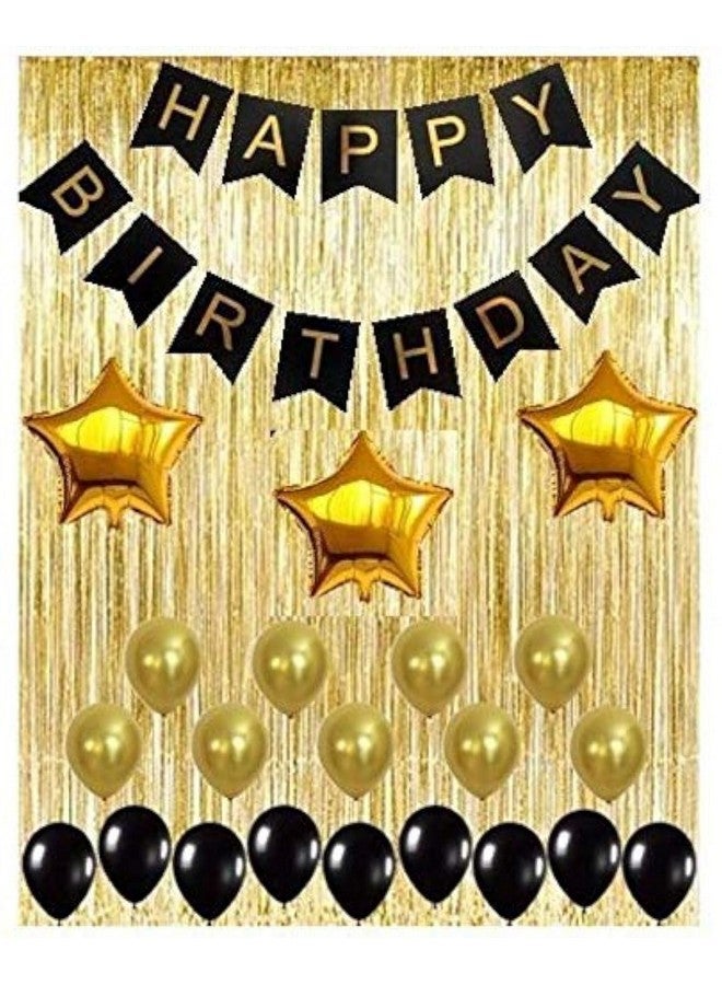 HK balloons Happy Birthday Banner Decoration Kit 55 Pcs Set for Boys Husband Balloons Decorations Items Combo with Metallic Balloons,Star foil Balloons and Foil Curtain - Image 1