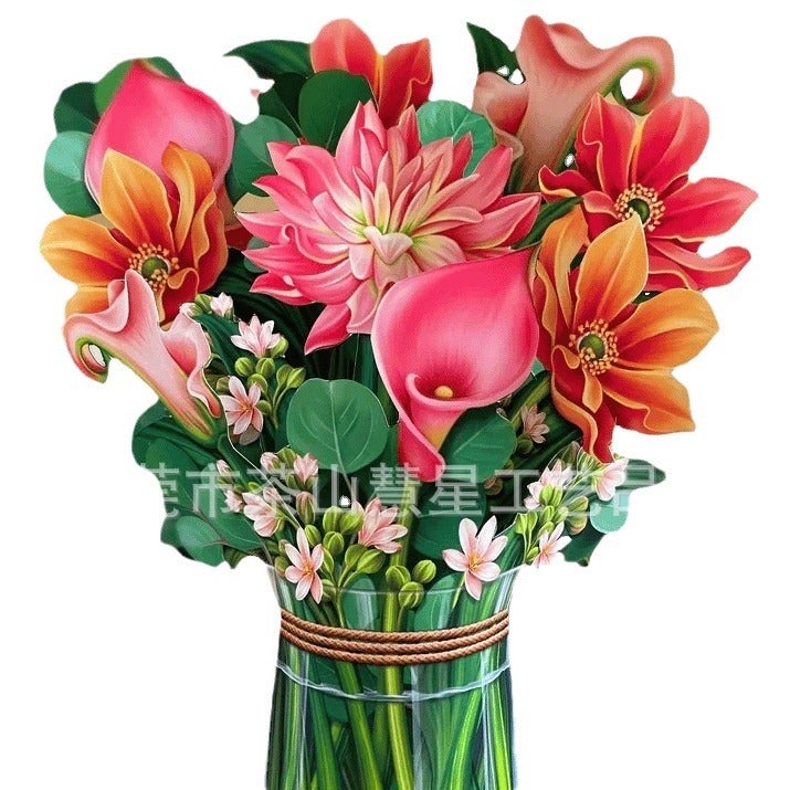 3D Greeting Card For Valentine'S Day And Mother'S Day, Paper Bouquet Of Flowers, Thank You And Blessing Gift, Holiday Limited Edition Flower Bouquet - Image 5