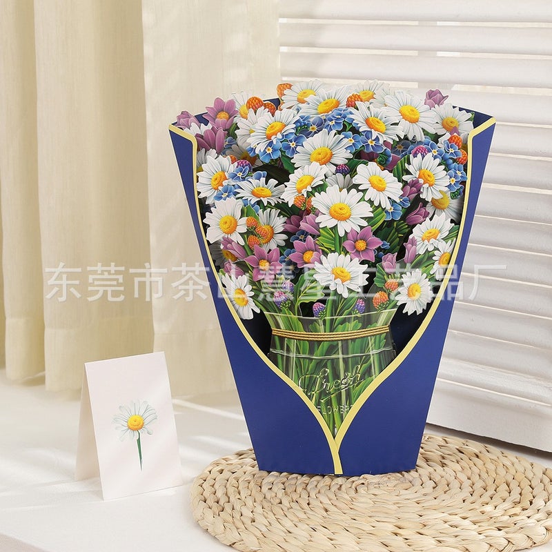 3D Greeting Card For Valentine'S Day And Mother'S Day, Paper Bouquet Of Flowers, Thank You And Blessing Gift, Holiday Limited Edition Flower Bouquet - Image 3