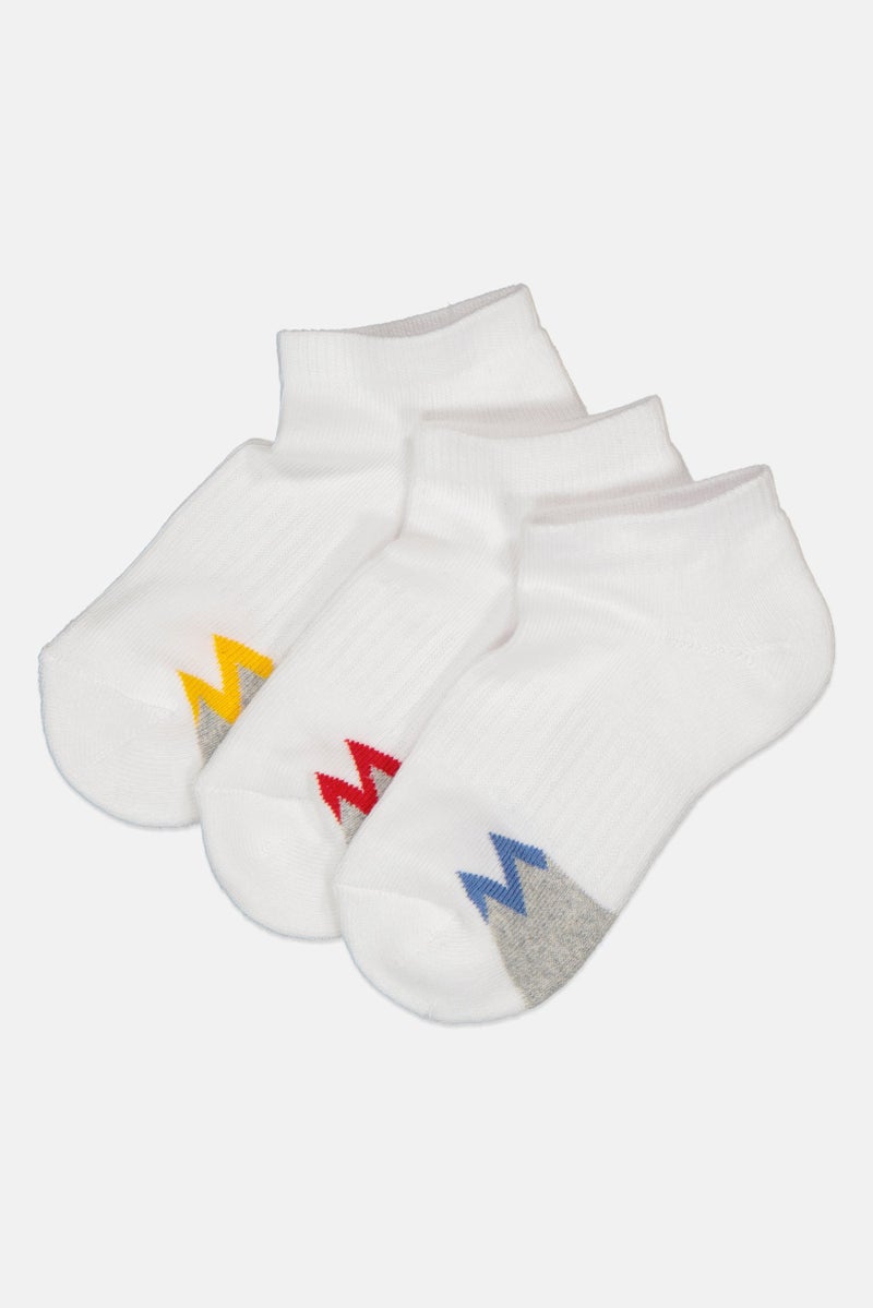 RBX Toddlers Boy 3 Pairs Boy Solid Ankle Socks, White  - Image 1