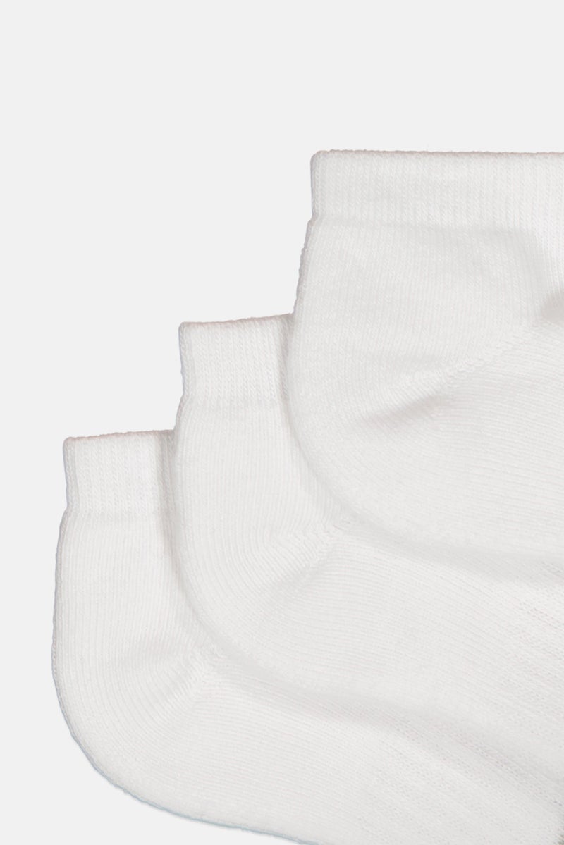 RBX Toddlers Boy 3 Pairs Boy Solid Ankle Socks, White  - Image 3