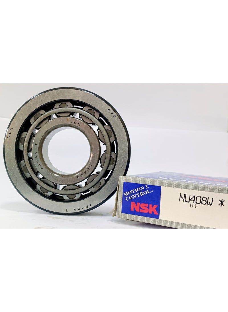 NSK رمان بلي أصلي  بكرات أسطوانية NSK NU 408 W - سلسلة 400 فائقة الثقل - نوع عائم - سعة تحميل عالية - مقاس 40x110x27 ملم - أصلي صنع في اليابان - Image 2