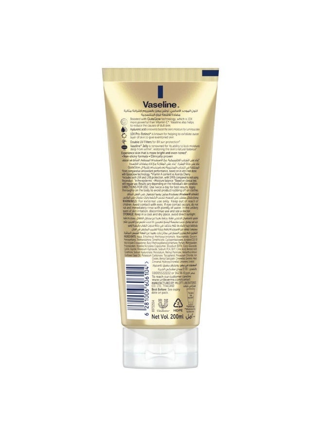 VASELINE Essential Even Tone Body Lotion, Flawless Glow, Gluta-Hya Serum Burst UV, 200ml - Image 2