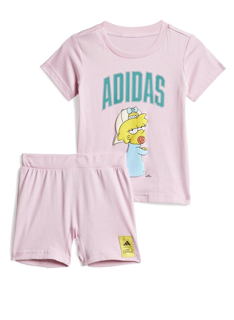 adidas طقم رياضي وردي للجنسين - Image 1