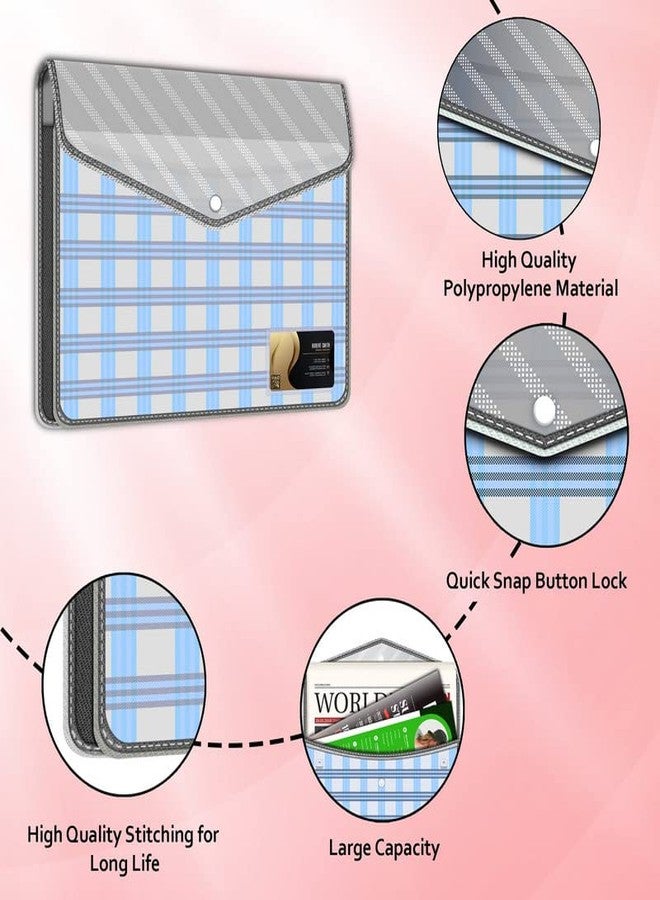 FEDUS Documents Holder Envelope Folder, Stylist Printed File Storage Bag with Snap Button Transparent Plastic File for documents Certificate File Document Folder for Certificate Black - Image 2