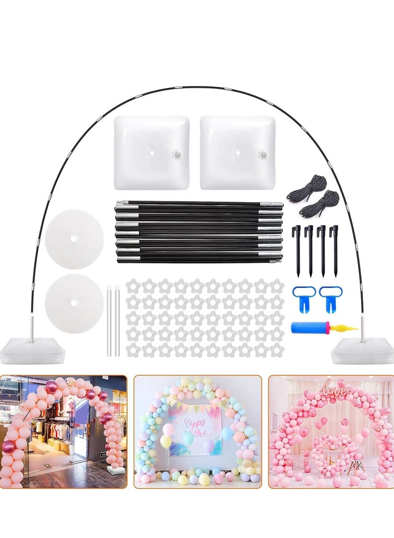 Balloon Arch Stand Kit with Water Base, Adjustable Balloon Garland Stand with 50Pcs Balloon Clips for Wedding Birthday Baby Shower Graduation Party Supplies Halloween Decoration - Image 1