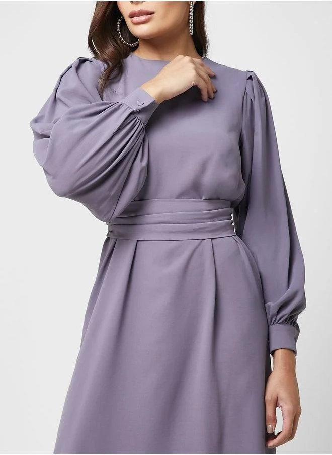 Refka by modanisa Balloon Sleeves Dress