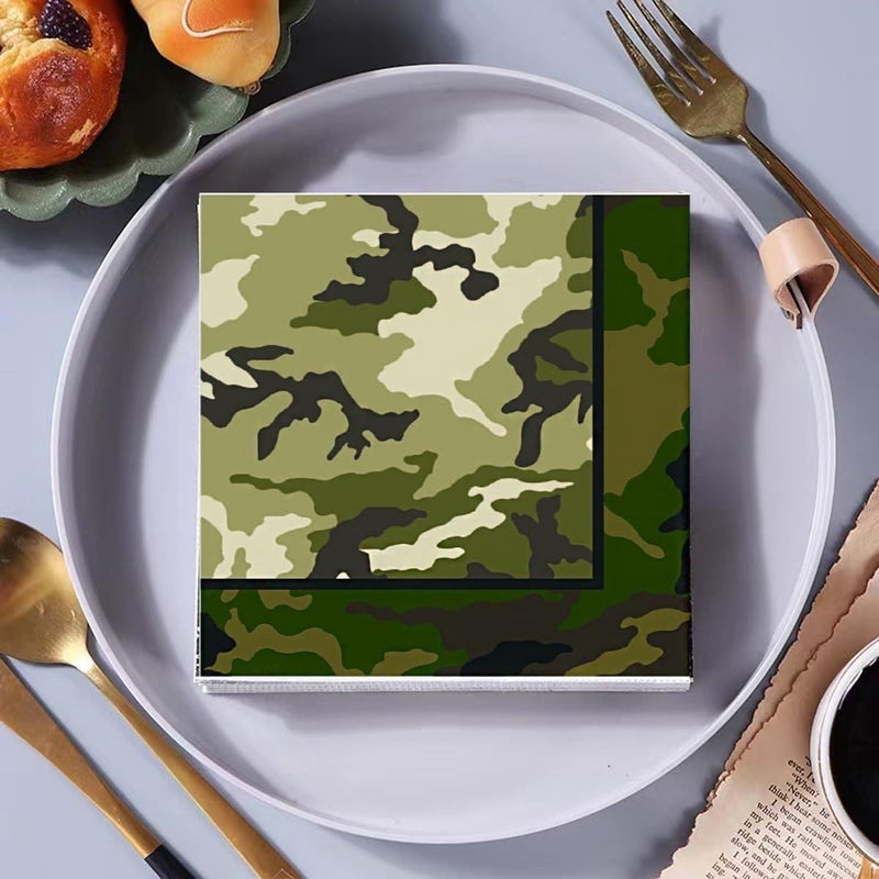 16Pcs Camouflage Party Napkins for Themed Scene Decor - Image 5