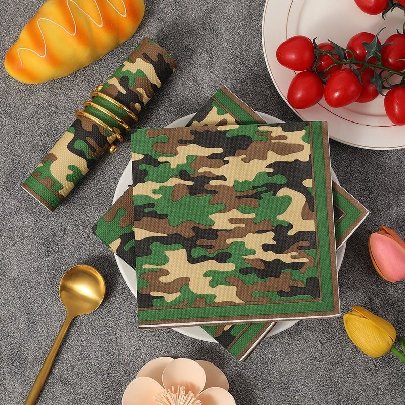 16Pcs Camouflage Party Napkins for Themed Scene Decor - Image 1