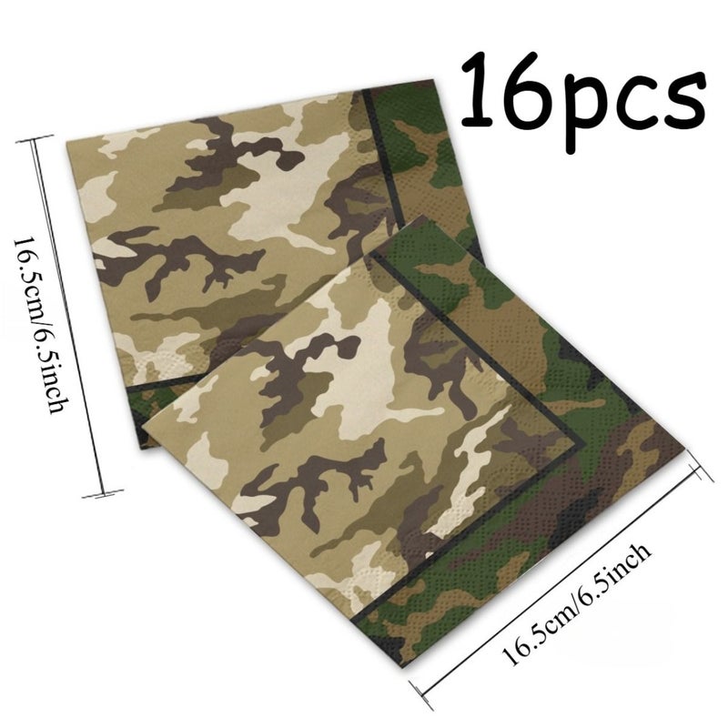 16Pcs Camouflage Party Napkins for Themed Scene Decor - Image 2