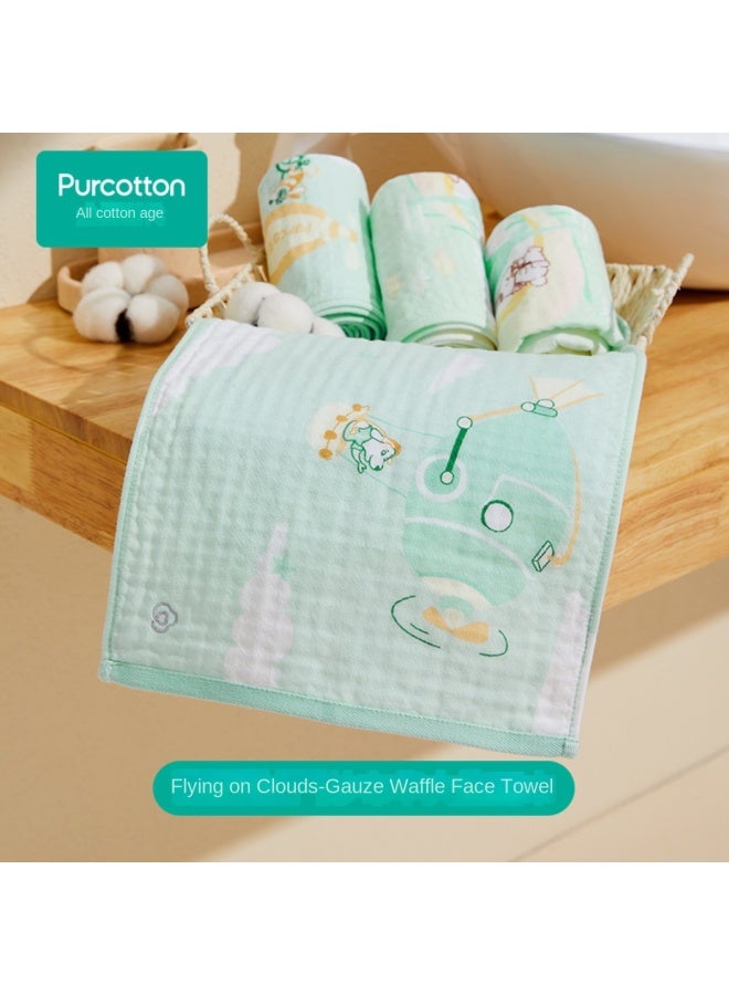 purcotton In-store Same Item】baby Waffle Gauze Handkerchief, Soft And Skin-friendly Face Cloth For Infants, Baby Drool Bibs - Image 2