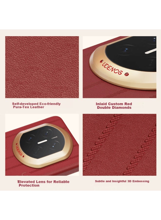 Defense Juesse "treading The Wind" Magnetic Leather Anti-drop Hinge Full-coverage Protective Case For Huawei Mate X7, Fashionable Women's Udemos Wind Trace White - Image 3