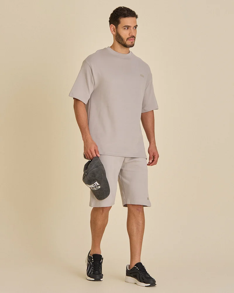Redtag Men Grey Plain T-Shirt