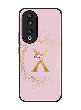 Rugged Black edge case for Honor 90 5G, Slim fit Flexible Anti Drop Thin Cover - Custom Monogram Initial Letter Floral Pattern Alphabet - X  (Pink ) - pzsku/Z46B2F387E3A695DC0B4DZ/45/_/1717657812/5f1a7a01-f009-4da4-a309-bd34287ee8c6