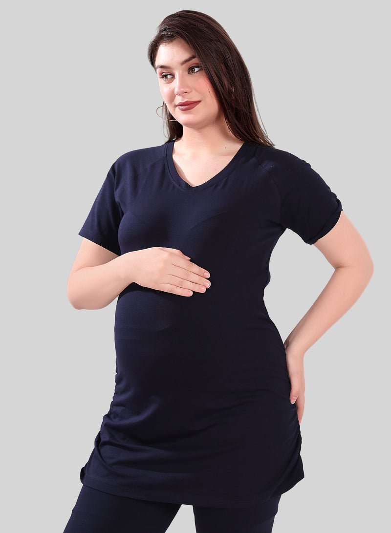TUMMY Maternity T-Shirt - Navy - Image 1
