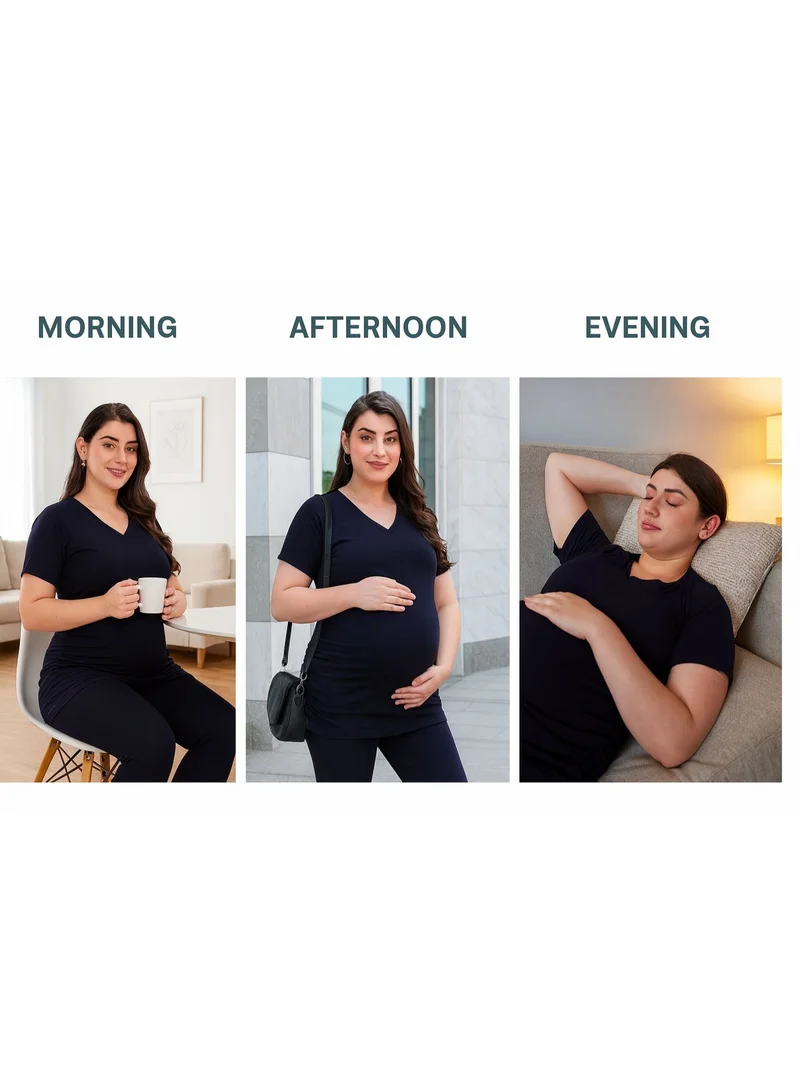 TUMMY  TUMMY Maternity T-Shirt - Navy for Women | Best Price UAE