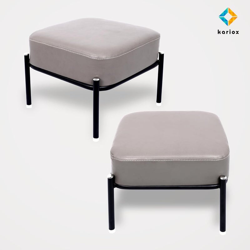 ZUGAD Fabric Vanity Stool for Makeup Room Rectangle Foot Stool Ottoman with Metal Legs Upholstered Boucle Footrest Lamb Vanity Bench for Dressing Table Bedroom Living Room 1pc - Image 4