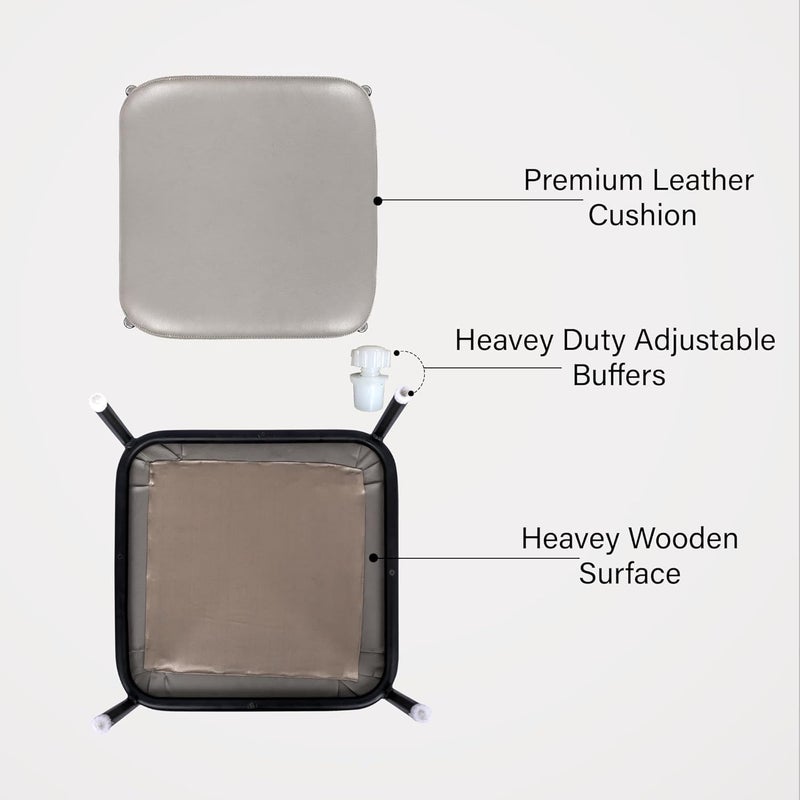 ZUGAD Fabric Vanity Stool for Makeup Room Rectangle Foot Stool Ottoman with Metal Legs Upholstered Boucle Footrest Lamb Vanity Bench for Dressing Table Bedroom Living Room 1pc - Image 3