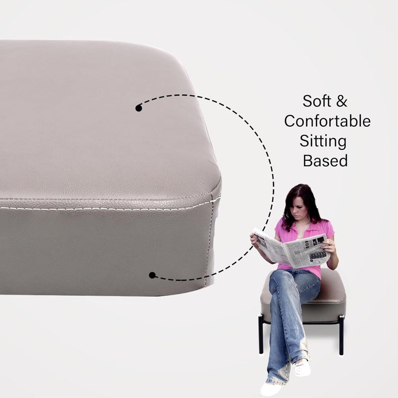 ZUGAD Fabric Vanity Stool for Makeup Room Rectangle Foot Stool Ottoman with Metal Legs Upholstered Boucle Footrest Lamb Vanity Bench for Dressing Table Bedroom Living Room 1pc - Image 5