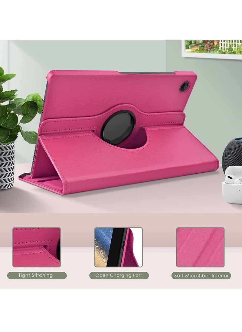 Case Compatible with Galaxy Tab A8 10.5" Case (SM-X200/X205/X207), Galaxy Tab A8 Case 10.5 inch,Auto Sleep/Wake 360° Rotating Stand Folio Leather Case for Tab A8 2022 (Rose Red) - Image 4