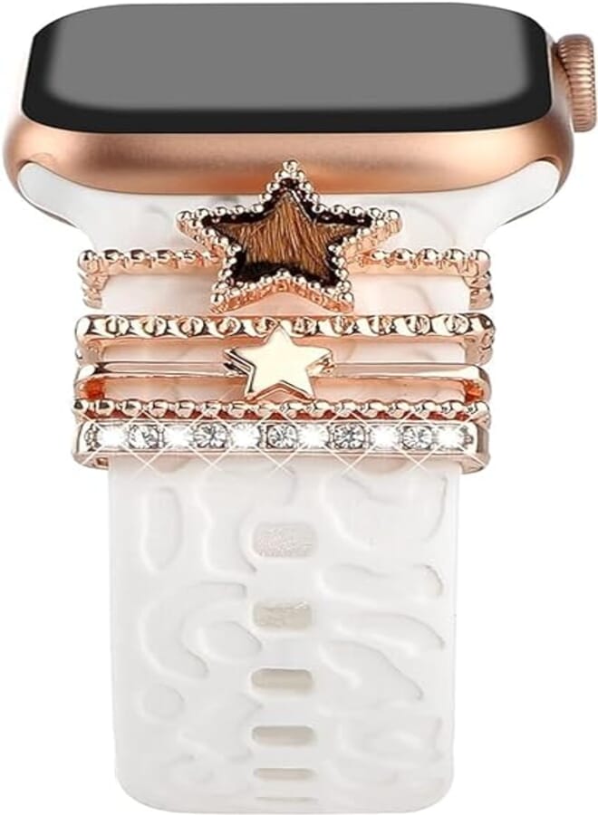 Next store Compatible with Apple Watch Bands 45mm 44mm 42mm 41mm 40mm 38mm Silicone Decorative Ring Accessories for iWatch Series 8/7/6/5/4/3/2/1 (No Band)