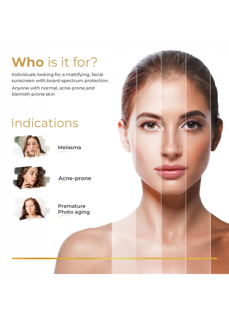 Brinton UV Doux Gold Sunscreen Gel For Anti Ageing with Sun Protection | SPF 50 and PA+++ Broad Spectrum | Enriched with Anti-oxidants like Vit C & E | Matte Finish | Water Resistant & Non-Greasy | Clinically Proven & Dermatologist Approved | For All Skin Types - Image 5