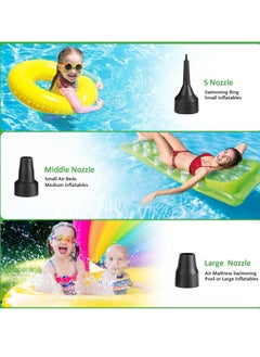 AGPtek AGPTEK Electric Air Pump, Portable Quick-Fill Air Pump with 3 Nozzles, 4.5kPa, 110V AC/12V DC, Inflator/Deflator Pumps for Outdoor Camping, Inflatable Air Mattress Beds, Boats, Swimming Ring  - Image 4