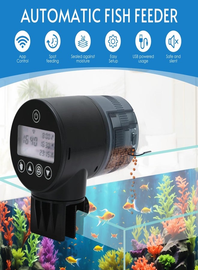 ليتشي مغذي أسماك أوتوماتيكي يعمل بتقنية الواي فاي (2.4 جيجاهرتز فقط)، مغذي أسماك ذكي مزود بمؤقت وتحكم عبر تطبيق، موزع طعام جاف بثلاثة منافذ لأحواض السمك، مثالي للاستخدام أثناء العطلات والاستخدام اليومي - Image 2