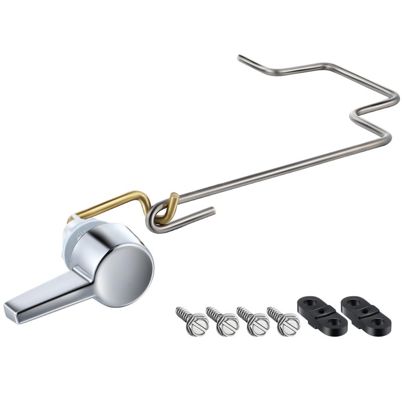 Dreyoo Pressure Assist Toilet Lever Compatible with 7382540020A Hand Trip Lever Compatible with American Standard Pressure Assisted 4086 Toilet Tank Polished ChromeLeft Hand - Image 2