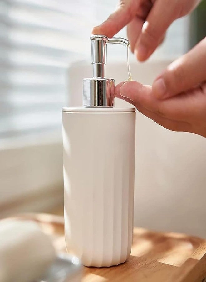 Homfel 320ml Wave Pattern Liquid Soap Dispenser Bottle – Refillable Hand Wash Pump for Kitchen Sink & Bathroom, Empty Lotion & Shower Gel Container - Image 5
