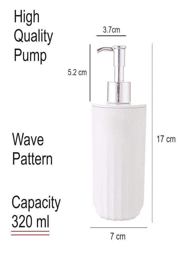 Homfel 320ml Wave Pattern Liquid Soap Dispenser Bottle – Refillable Hand Wash Pump for Kitchen Sink & Bathroom, Empty Lotion & Shower Gel Container - Image 3