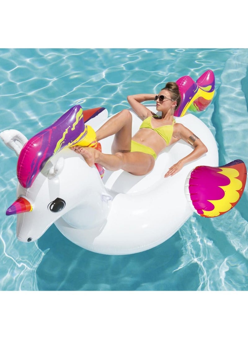 Bestway Bestway Supersized Inflatable Unicorn Pool Rider – Multicolour – 233 x 156 x 136.5 cm - Image 2