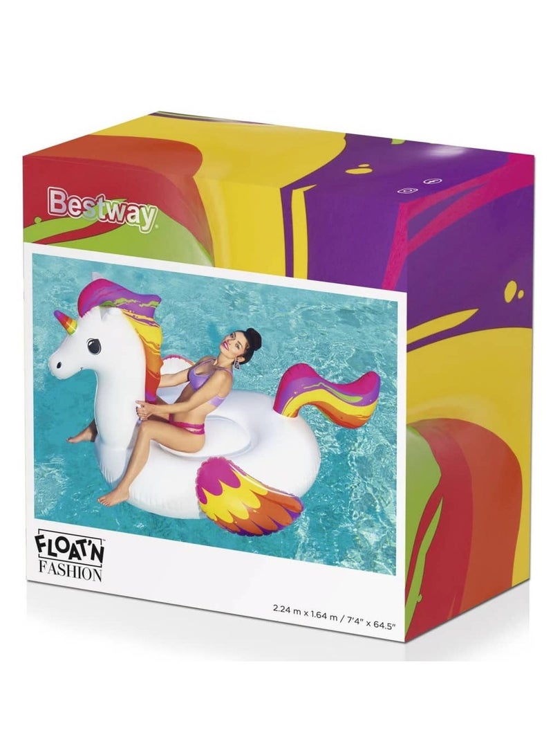 Bestway Bestway Supersized Inflatable Unicorn Pool Rider – Multicolour – 233 x 156 x 136.5 cm - Image 4