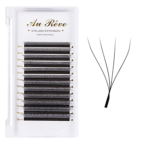 AuReve W Eyelash Extensions D Curl 007mm 815mm Mix Tray W Shaped 4D Volume Premade Fan Lashes Matte Black Cluster Easy Fans Lashes Professional Use YY Lash - Image 2