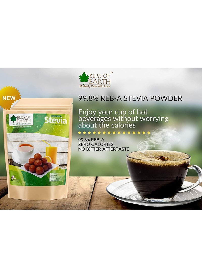 BLISS OF EARTH Bliss of Earth 1Kg Stevia Powder Sugar Free Keto Diet Zero Calorie Sweetener  - Image 4