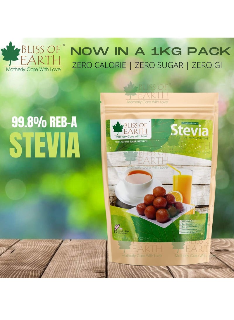 BLISS OF EARTH Bliss of Earth 1Kg Stevia Powder Sugar Free Keto Diet Zero Calorie Sweetener  - Image 2
