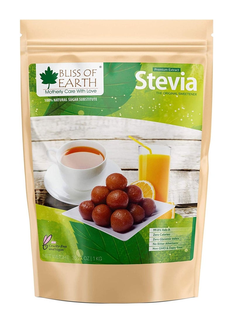 BLISS OF EARTH Bliss of Earth 1Kg Stevia Powder Sugar Free Keto Diet Zero Calorie Sweetener  - Image 1