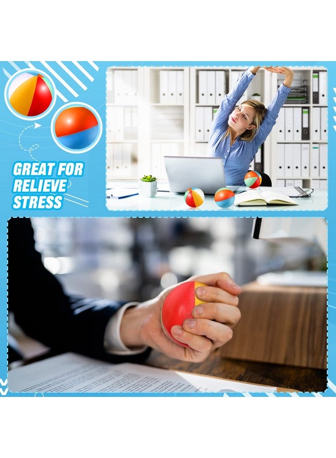 Hungdao 24 Pcs Beach Stress Balls 2.5 Inch Mini Relief Stress Ball Rainbow Beach Stress Ball Swimming Pool Game Toy Foam Sports Ball With Storage Bag For School Carnival Reward Summer Birthday Party Favor - Image 5