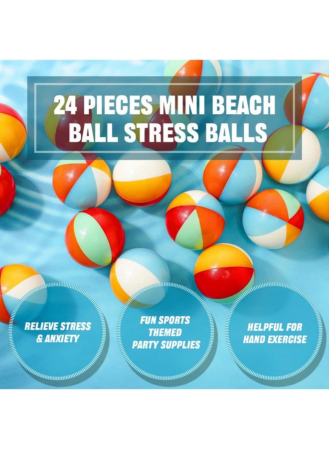 Hungdao 24 Pcs Beach Stress Balls 2.5 Inch Mini Relief Stress Ball Rainbow Beach Stress Ball Swimming Pool Game Toy Foam Sports Ball With Storage Bag For School Carnival Reward Summer Birthday Party Favor - Image 3