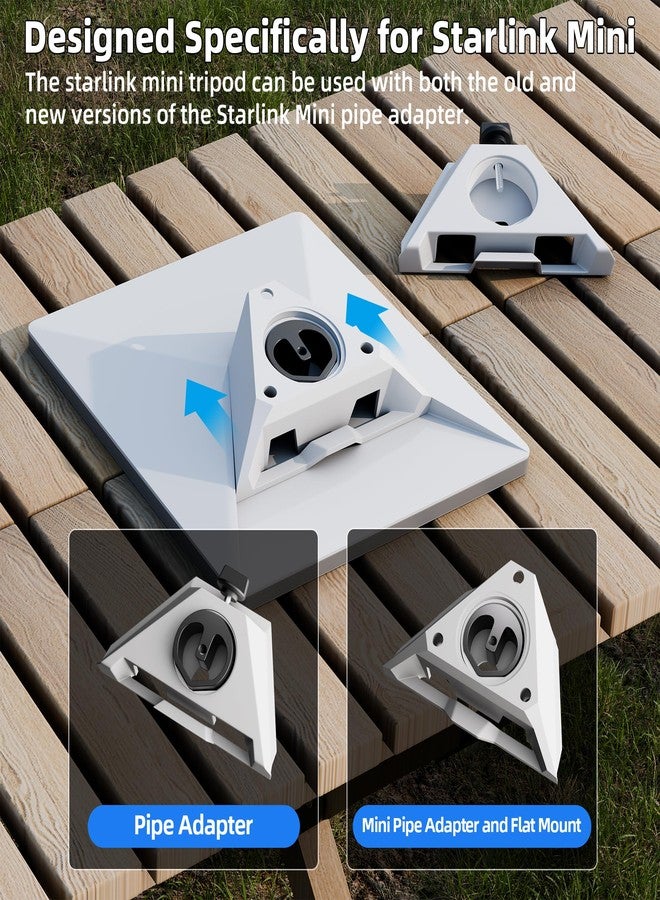 DAIERTEK حامل ثلاثي صغير ستارلينك مع محول، ارتفاع قابل للتعديل 3 مستويات، دوران 360°، متوافق مع محول أنبوب ستارلينك الصغير والتركيب المسطح، لمحول الأنبوب - Image 2